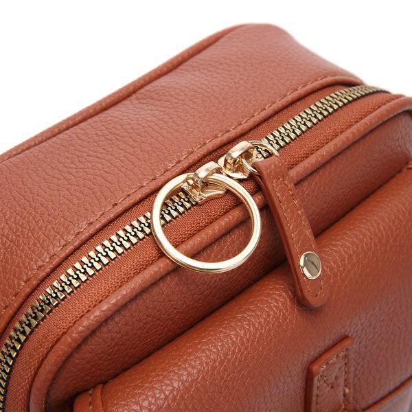 Crossbody leren tas - Bruin