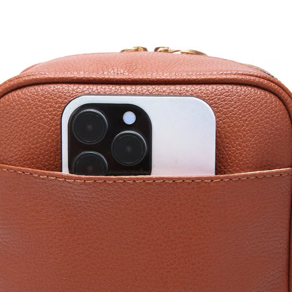 Crossbody leren tas - Bruin