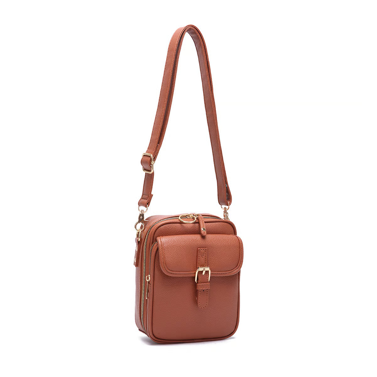 Crossbody leren tas - Bruin