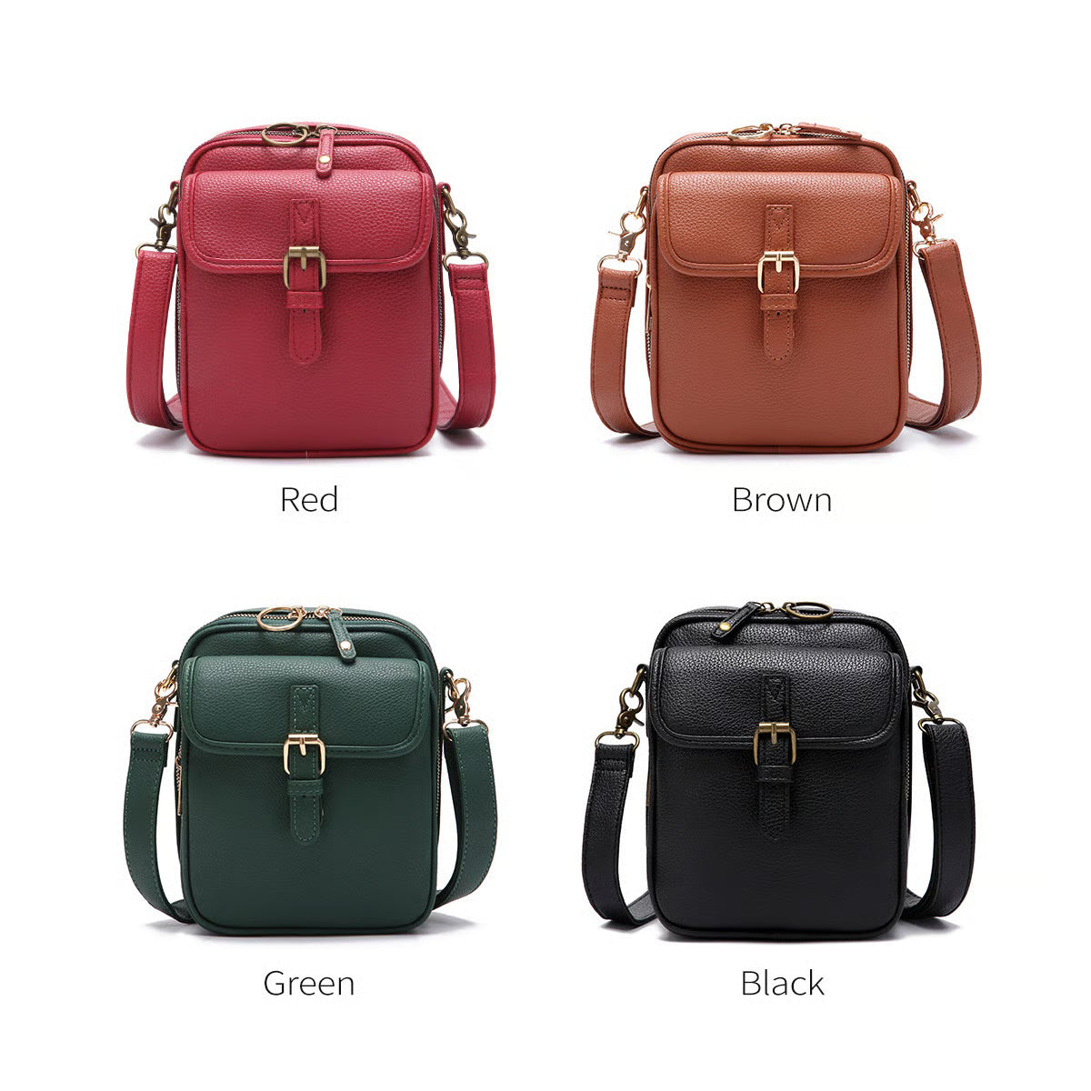Crossbody leren tas - Bruin