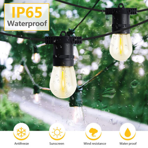 48FT 15 LED Bulb Fairy String Halloween Lights Waterproof Socket