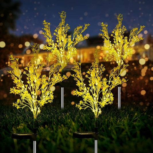 2Pcs Solar Canola Flower Shape Lights for Outdoor Christmas Decor