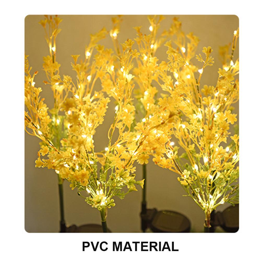 2Pcs Solar Canola Flower Shape Lights for Outdoor Christmas Decor