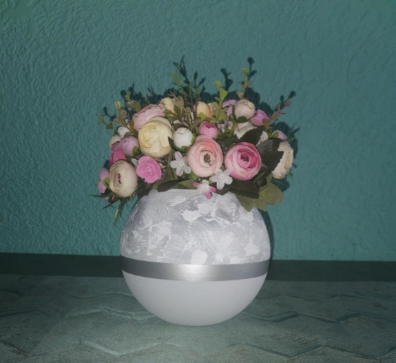 Handpainted Glass Vase for Flowers