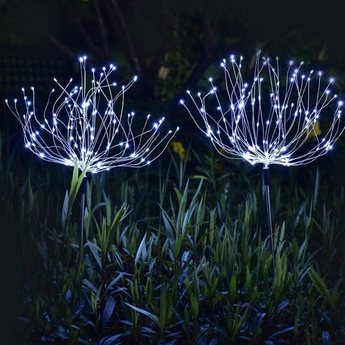 2PCS Solar Fireworks Lamps 90 LED Multi-Color Outdoor Christmas Lights