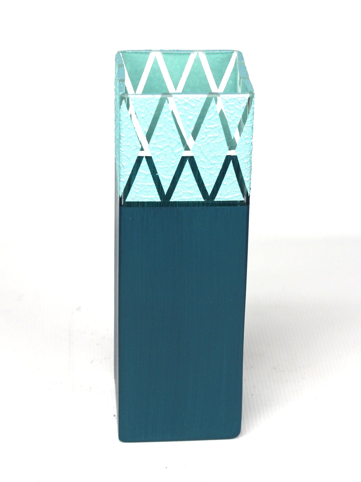 Turquoise decorative glass vase