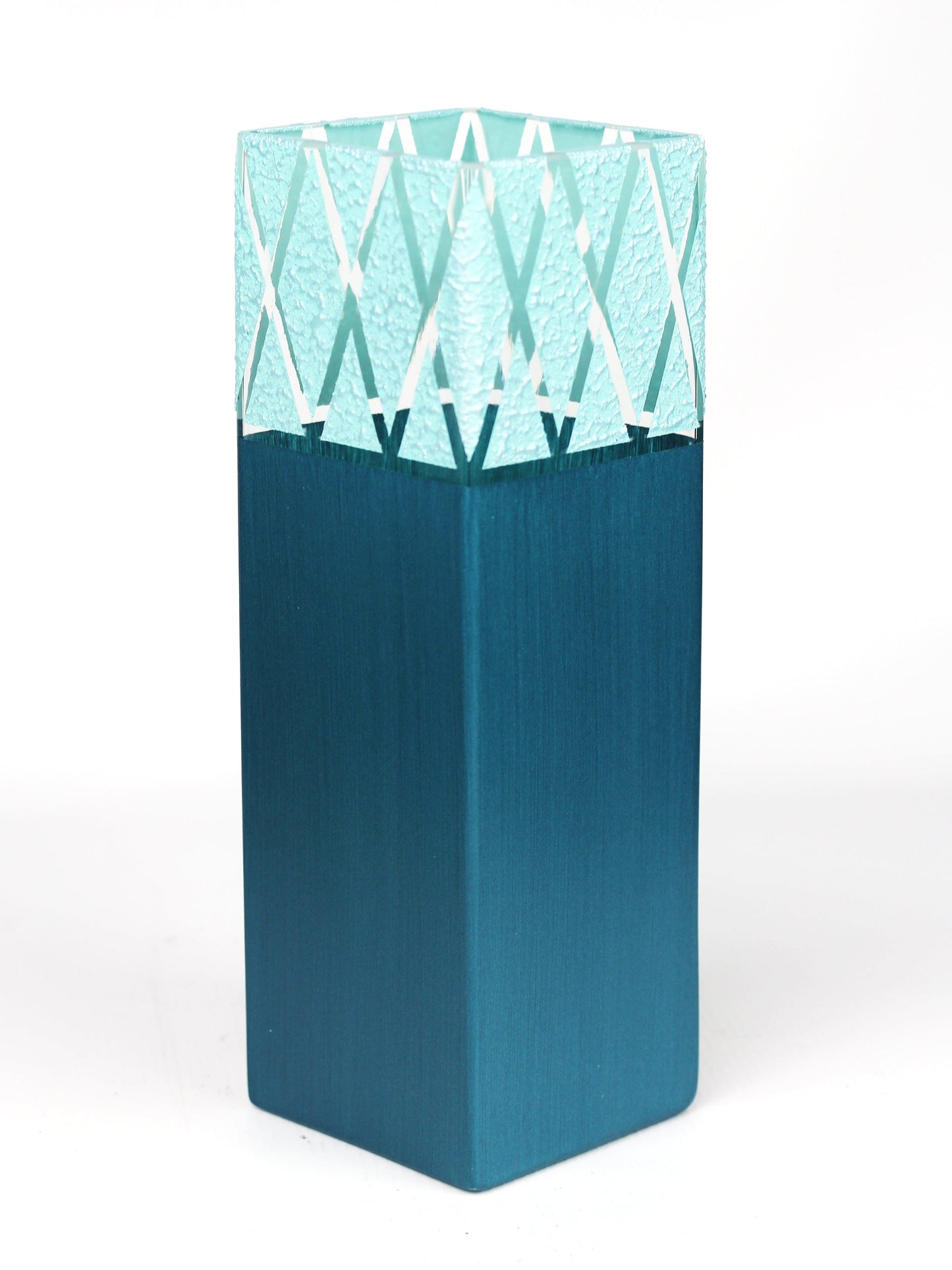 Turquoise decorative glass vase