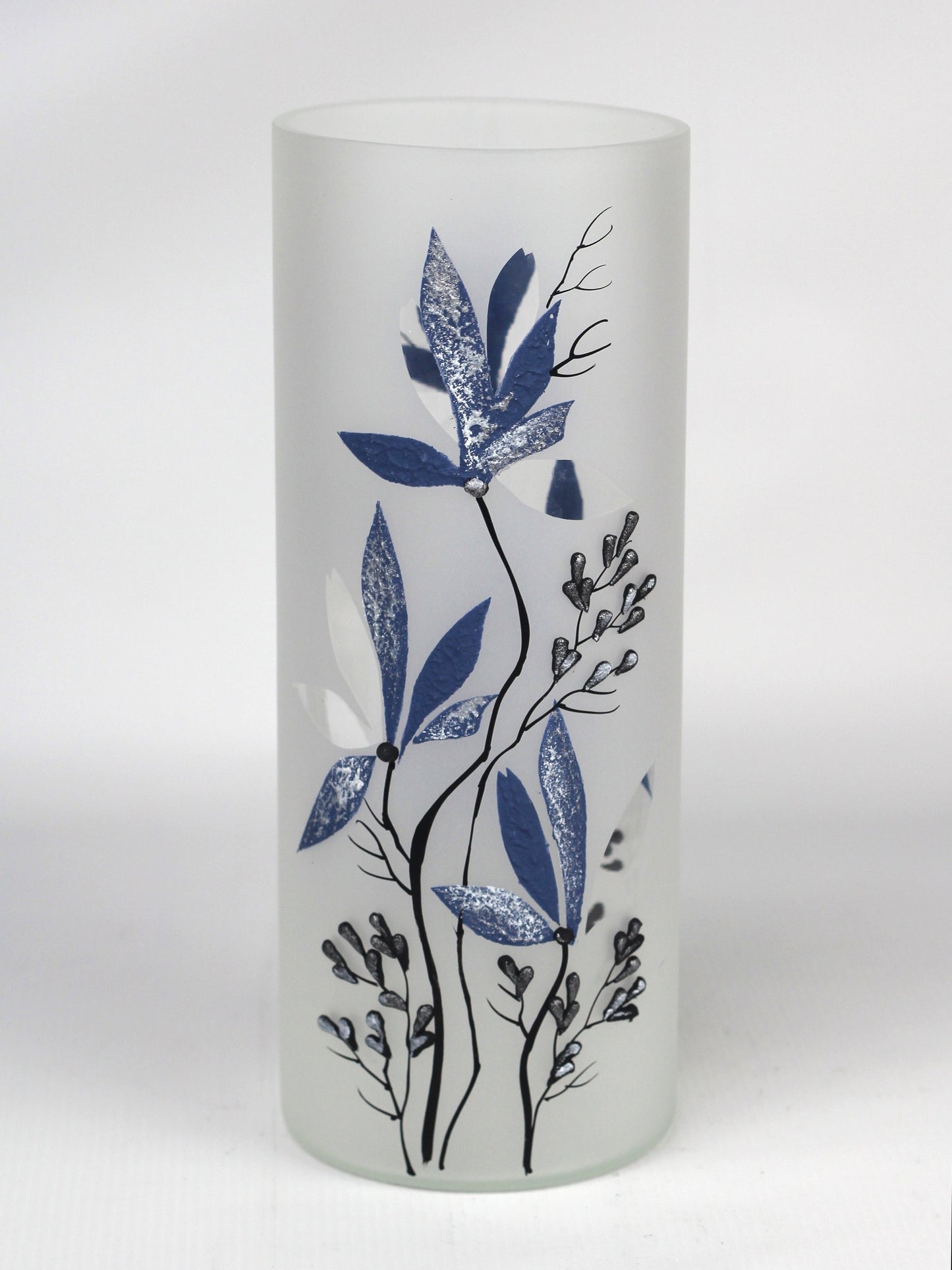 Blue decorative glass vase