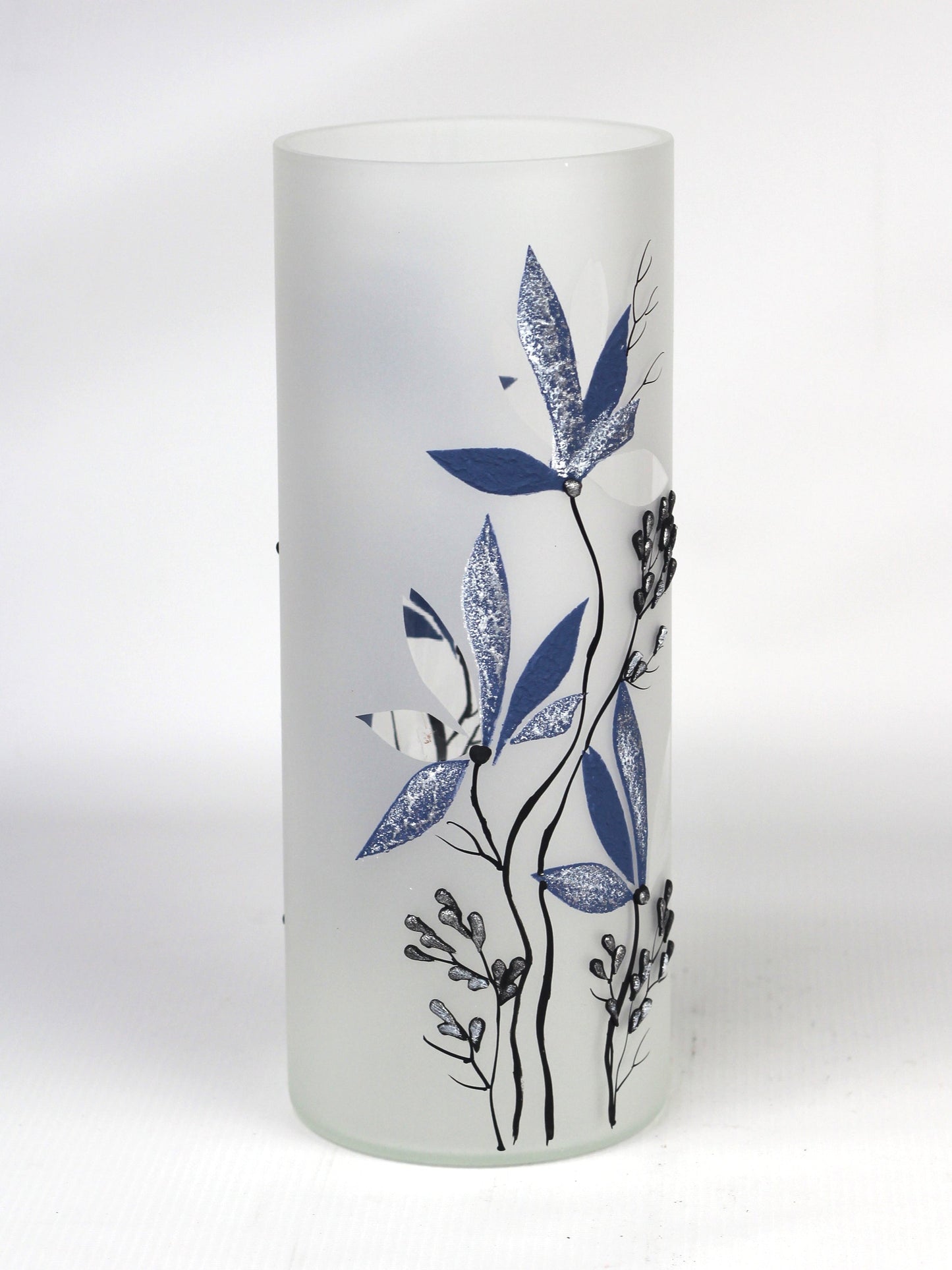 Blue decorative glass vase