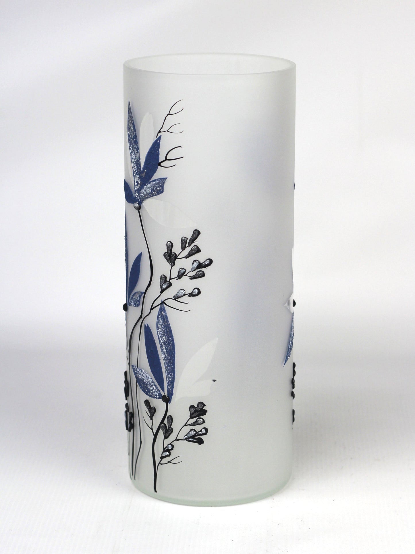 Blue decorative glass vase