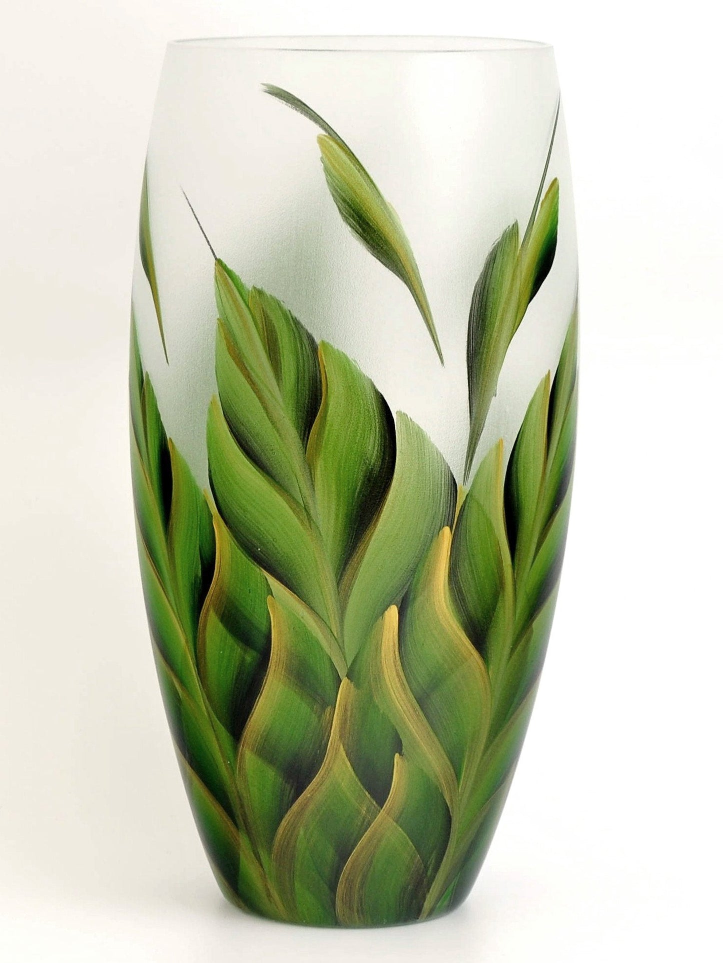 Handpainted Tropical Glass Vase