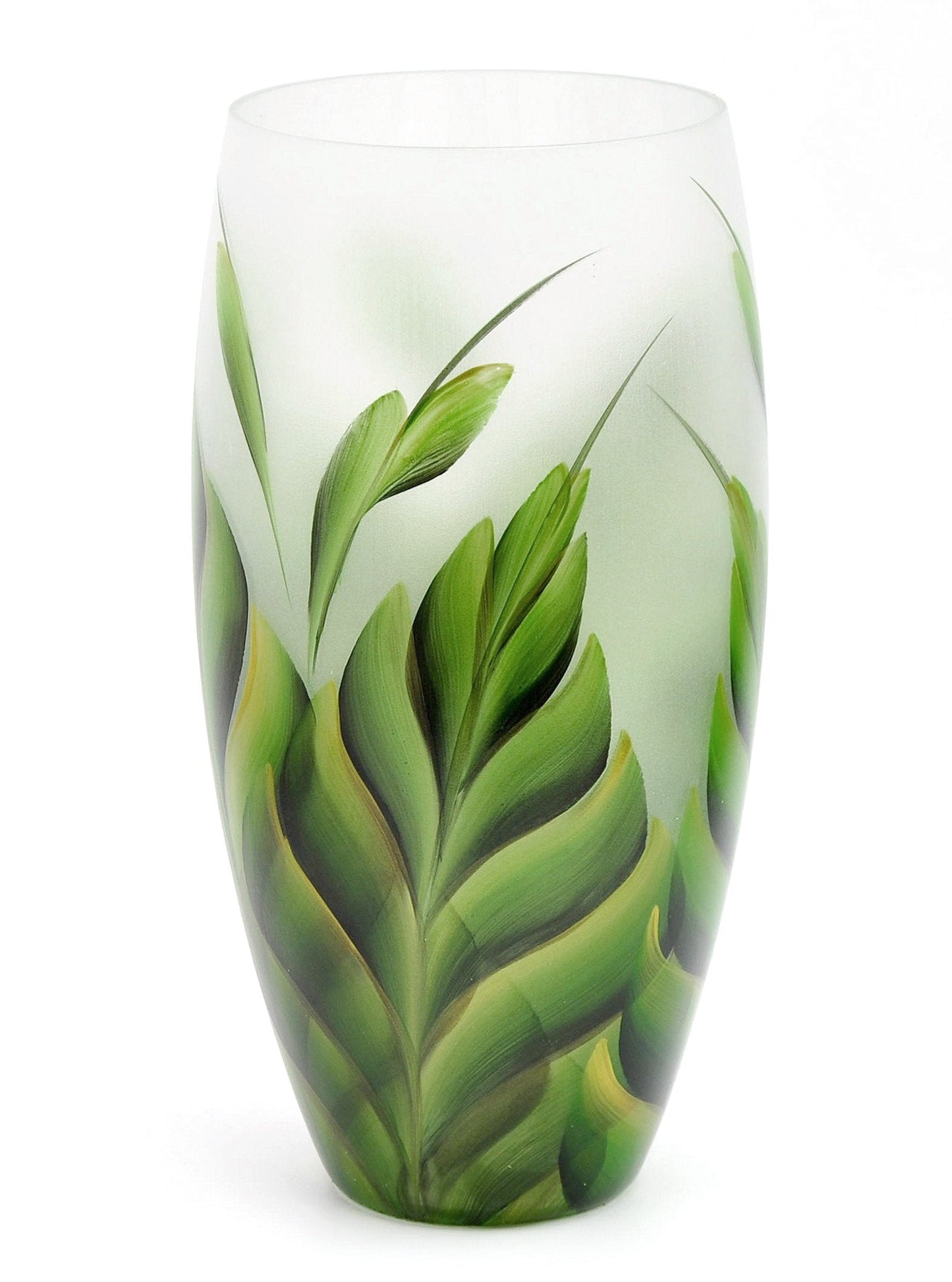 Handpainted Tropical Glass Vase