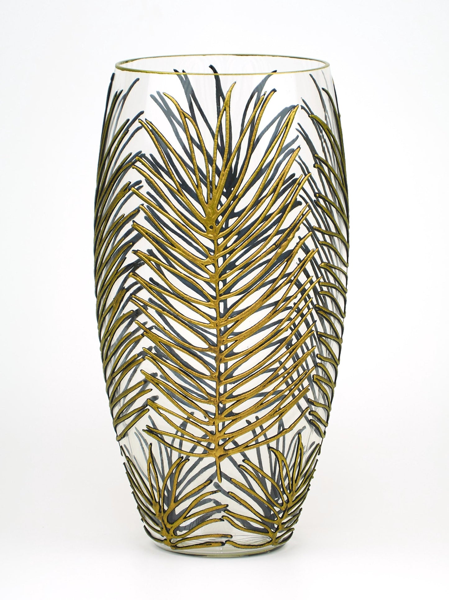 Handpainted Tropical Glass Vase