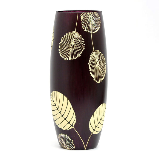 Handpainted Dark Glass Vase