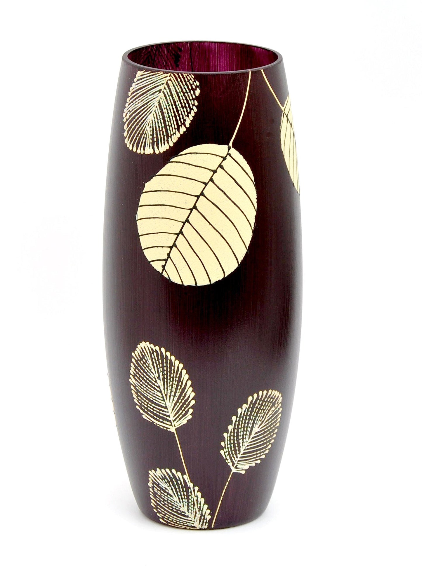 Handpainted Dark Glass Vase