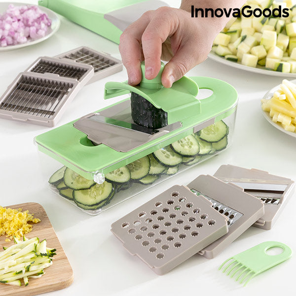 7 in 1 vegetable cutter, grater and mandolin with recipes and