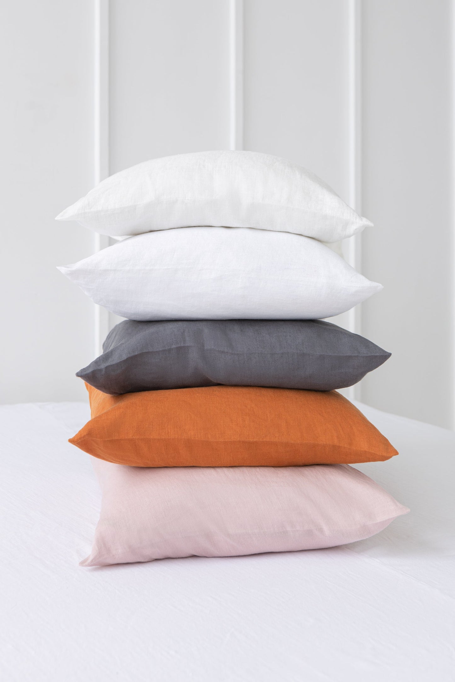 Grey linen pillowcase