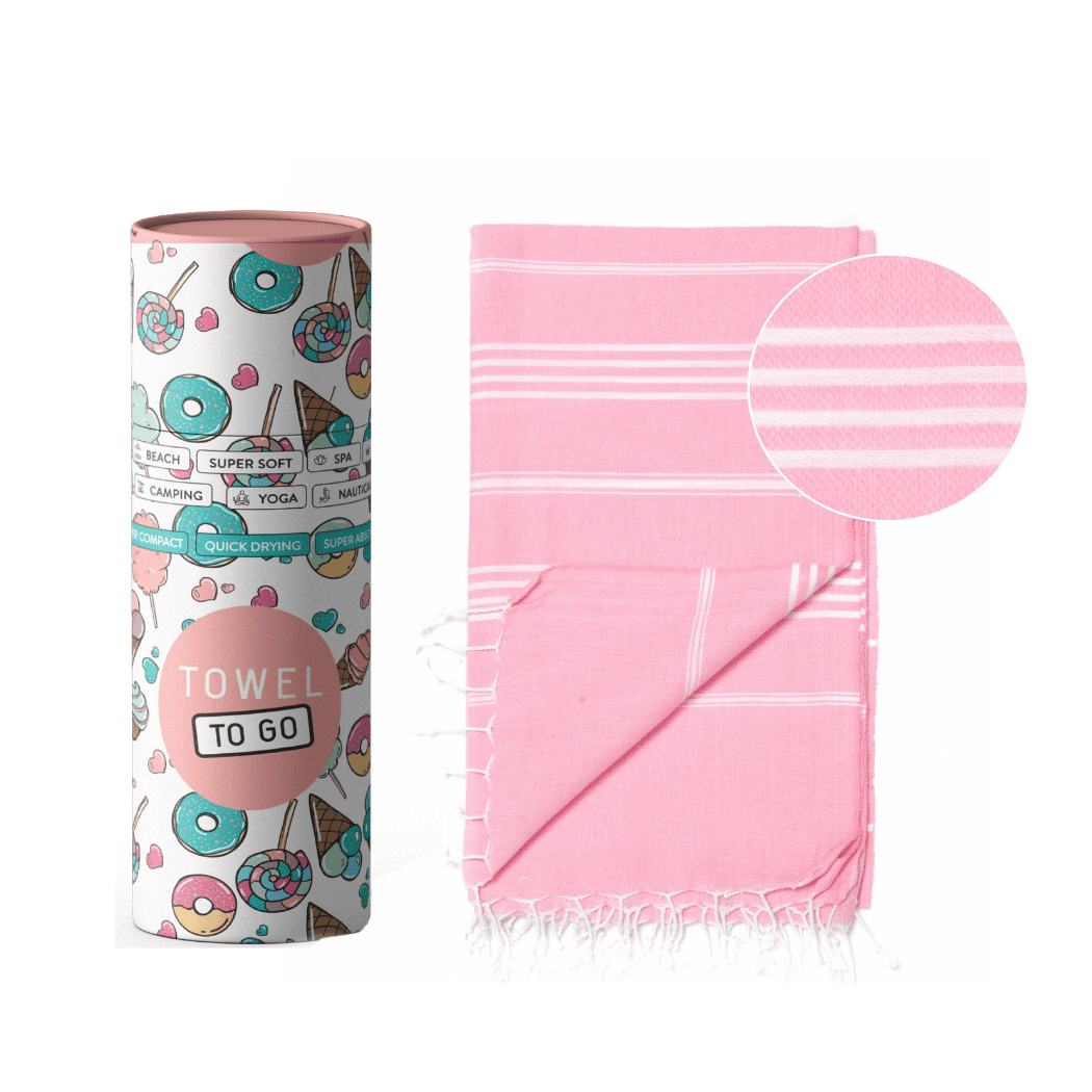 Ipanema Kids Hammam Turkish Towel with Recycled Gift Box, Pink