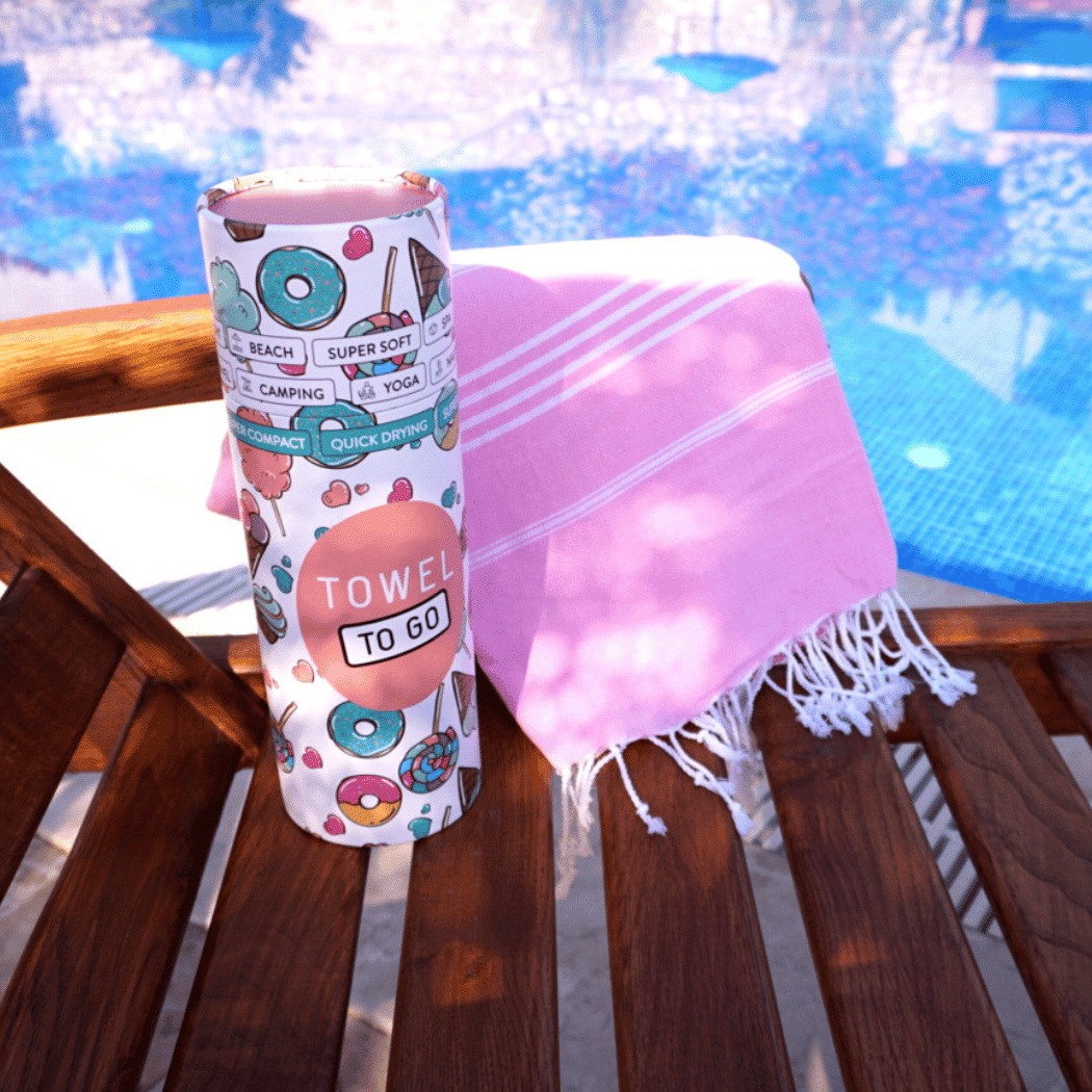 Ipanema Kids Hammam Turkish Towel with Recycled Gift Box, Pink