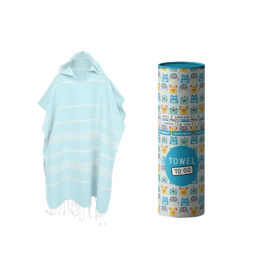 Ipanema Kids Poncho Towel with Recycled Gift Box, Mint