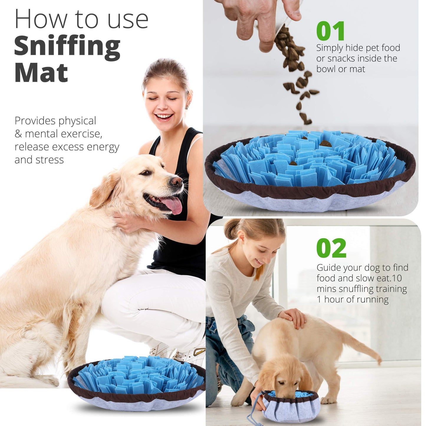 PET ARENA Adjustable Snuffle Foraging mat Dog Mental Puzzle