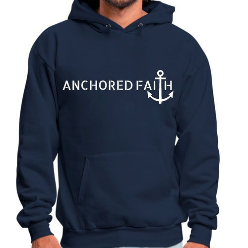 Mens Graphic Hoodie Anchored Faith Print