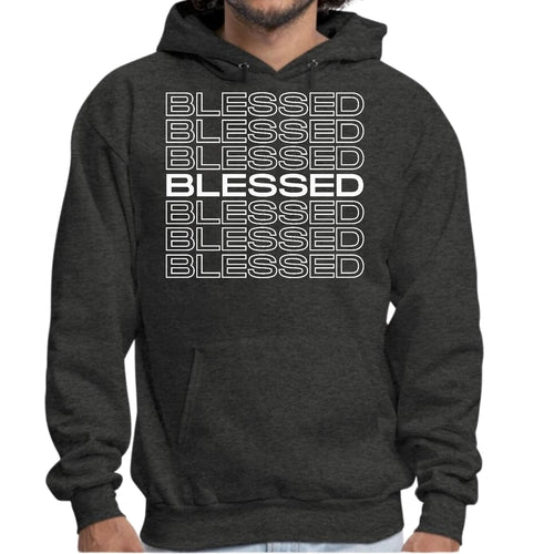 Mens Graphic Hoodie Blessed Stacked Print