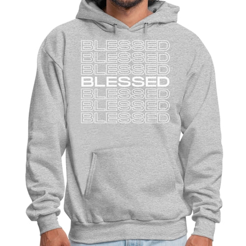 Mens Graphic Hoodie Blessed Stacked Print