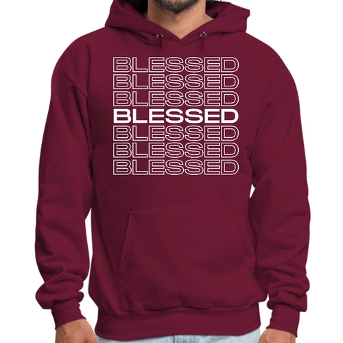 Mens Graphic Hoodie Blessed Stacked Print