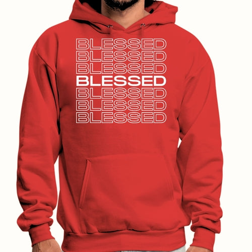 Mens Graphic Hoodie Blessed Stacked Print