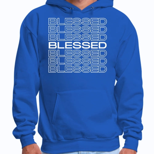 Mens Graphic Hoodie Blessed Stacked Print