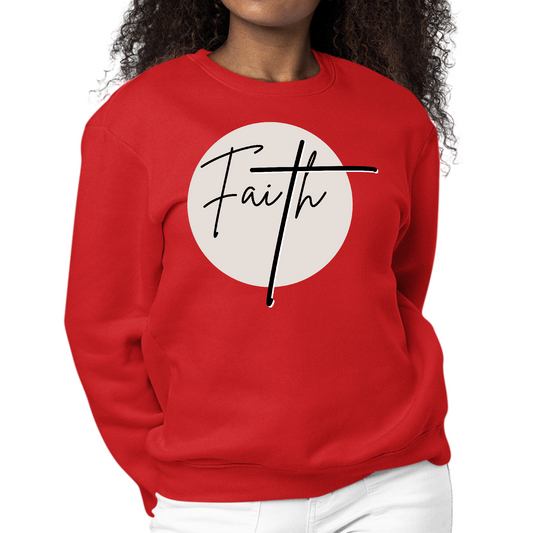 Womens Graphic Sweatshirt Faith - Christian Affirmation - Black