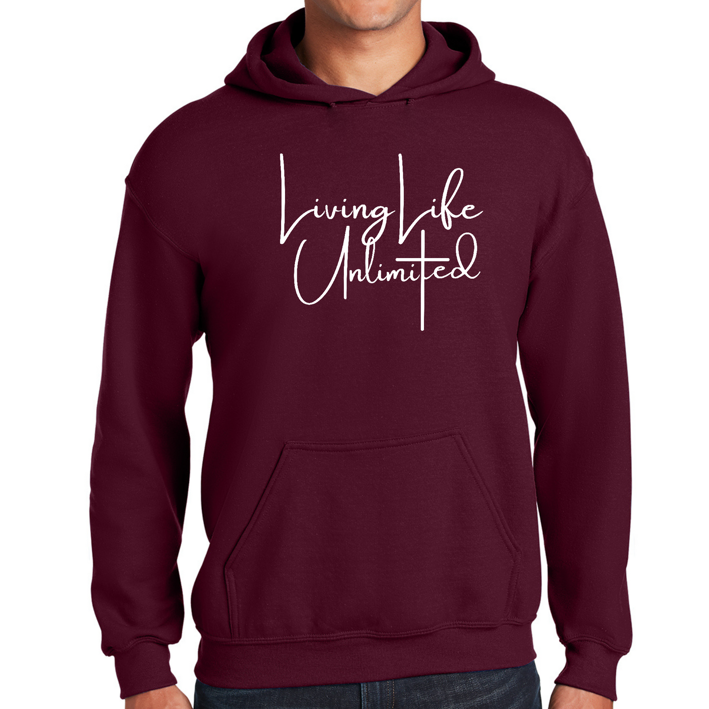 Mens Graphic Hoodie Living Life Unlimited