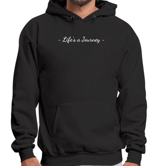 Mens Graphic Hoodie Life’s a Journey White Print