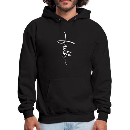 Mens Graphic Hoodie Faith Script Cross Illustration