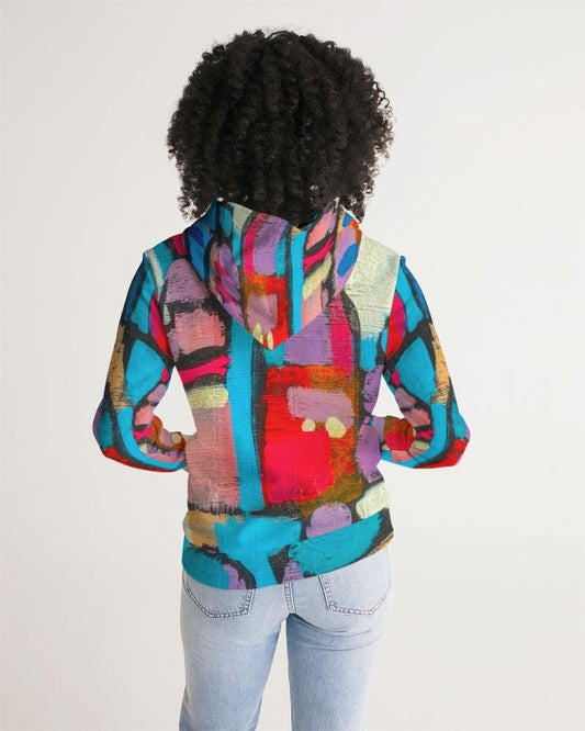 Womens Hoodie - Pullover Hooded Sweatshirt / Multicolor Graphic