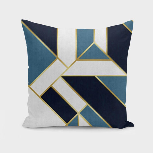 Geometric & Golden Art V Throw Pillow