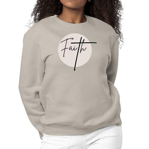 Womens Graphic Sweatshirt Faith - Christian Affirmation - Black