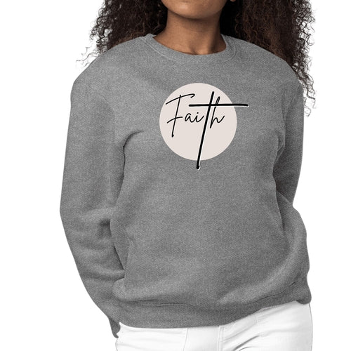 Womens Graphic Sweatshirt Faith - Christian Affirmation - Black