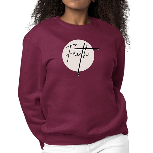 Womens Graphic Sweatshirt Faith - Christian Affirmation - Black