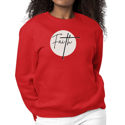 Womens Graphic Sweatshirt Faith - Christian Affirmation - Black