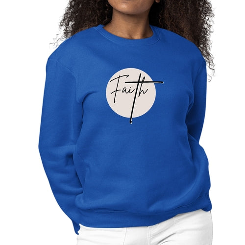 Womens Graphic Sweatshirt Faith - Christian Affirmation - Black