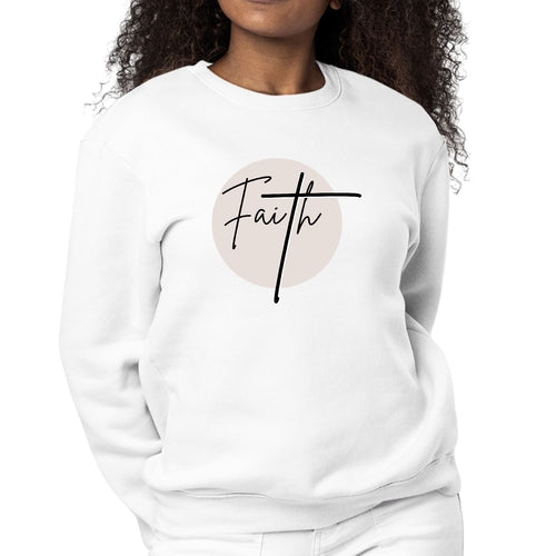 Womens Graphic Sweatshirt Faith - Christian Affirmation - Black