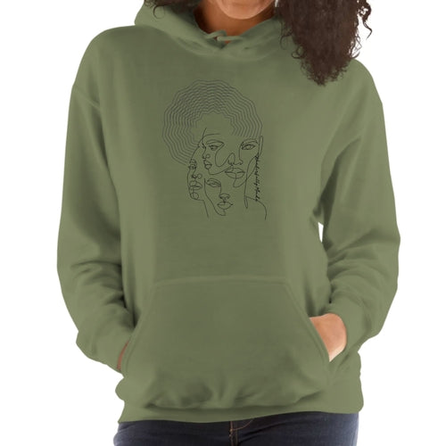 Womens Hoodie - Every Woman is Wonderfully Made Black Illustration