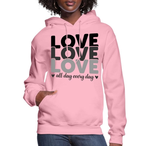 Womens Hoodie Love All Day Every Day Black - S461065