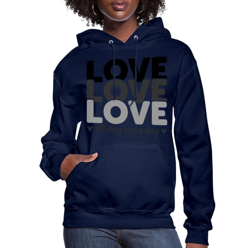 Womens Hoodie Love All Day Every Day Black - S461065